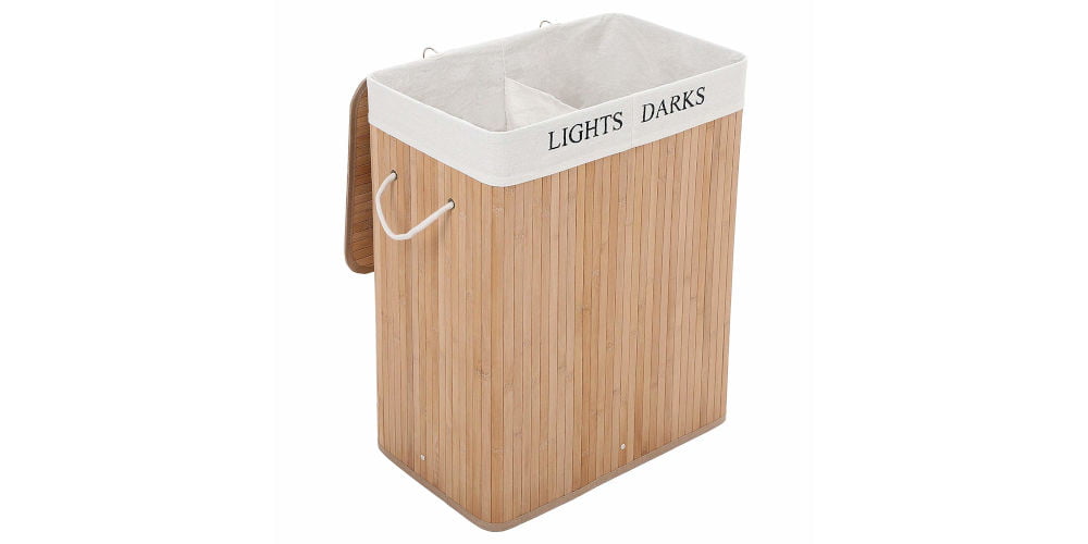 SONGMICS XXL 100 L Bamboo Laundry Basket